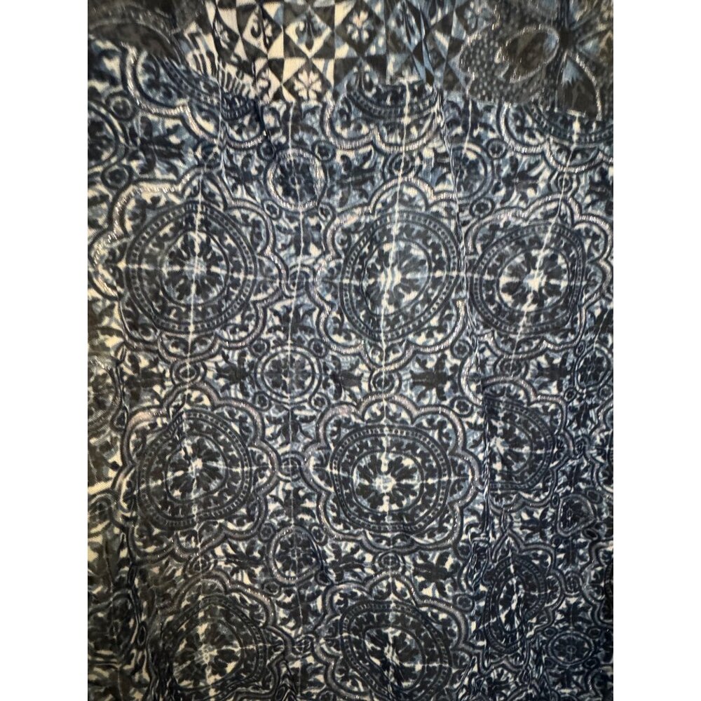 Heirloom Limited Womens Sheer Wrap Top With Intricate Blue Floral Print & Tie Wa - Picture 7 of 8